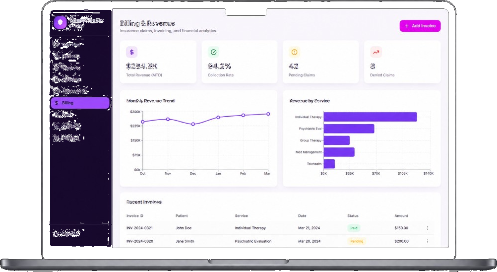 NeuroWeave billing on laptop
