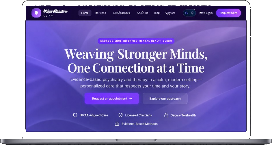 NeuroWeave Clinic on laptop